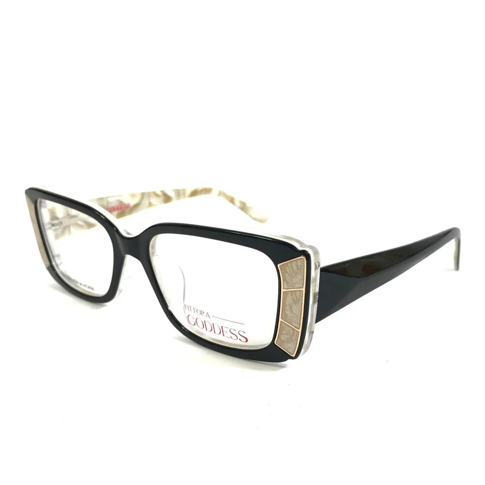 Fit For A Goddess Eyeglasses Frames FGO006 BLK Black Ivory Full Rim 55-18-145